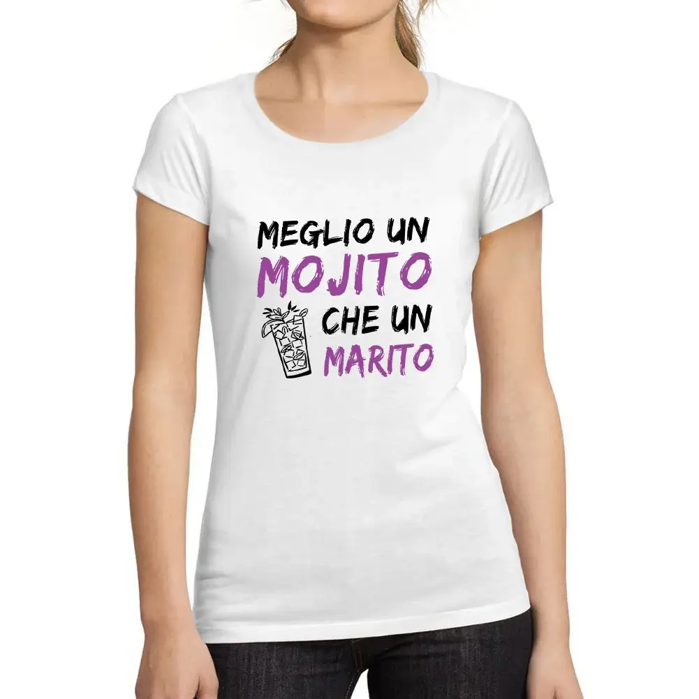 T-Shirt Addio Al Nubilato 'Meglio Un Mojito Che Un Marito' - Maglietta Divertente Per Sposa E Damigelle - Cotone Morbido - Regalo Originale
