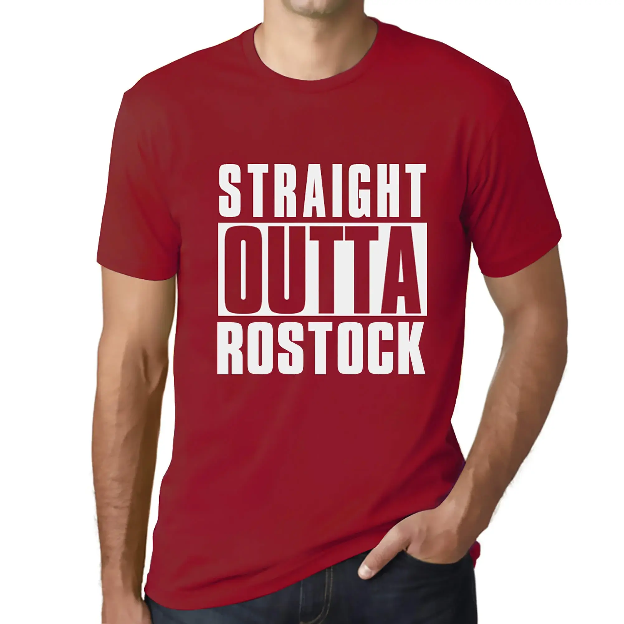 Herren Grafik T-Shirt Straight Outta Rostock umweltfreundlich limitierte Auflage - Bild 225 von 252