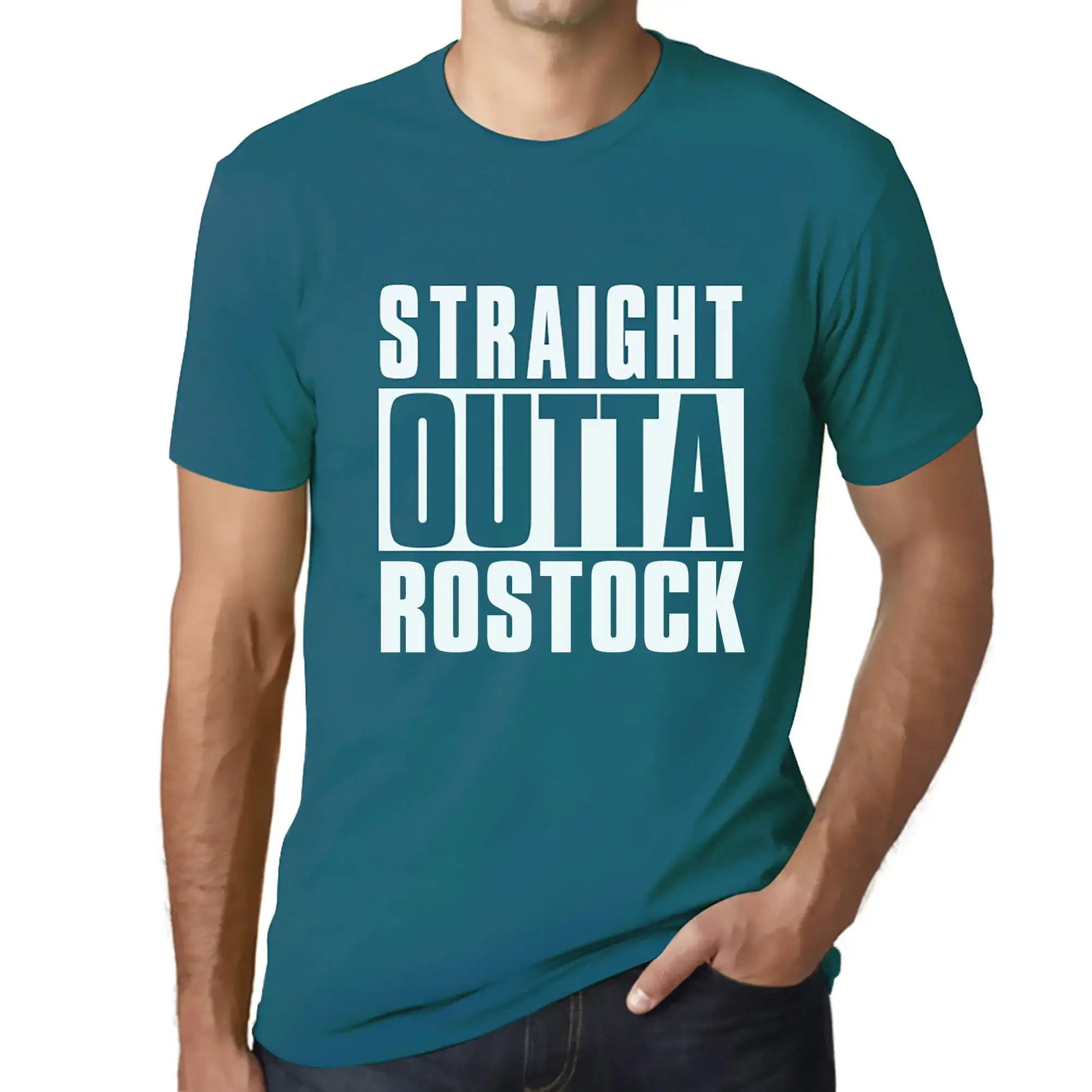 Herren Grafik T-Shirt Straight Outta Rostock umweltfreundlich limitierte Auflage - Bild 64 von 252