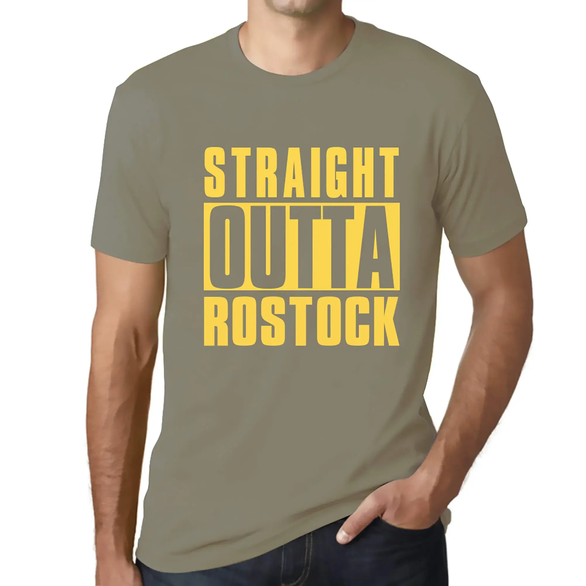 Herren Grafik T-Shirt Straight Outta Rostock umweltfreundlich limitierte Auflage - Bild 106 von 252