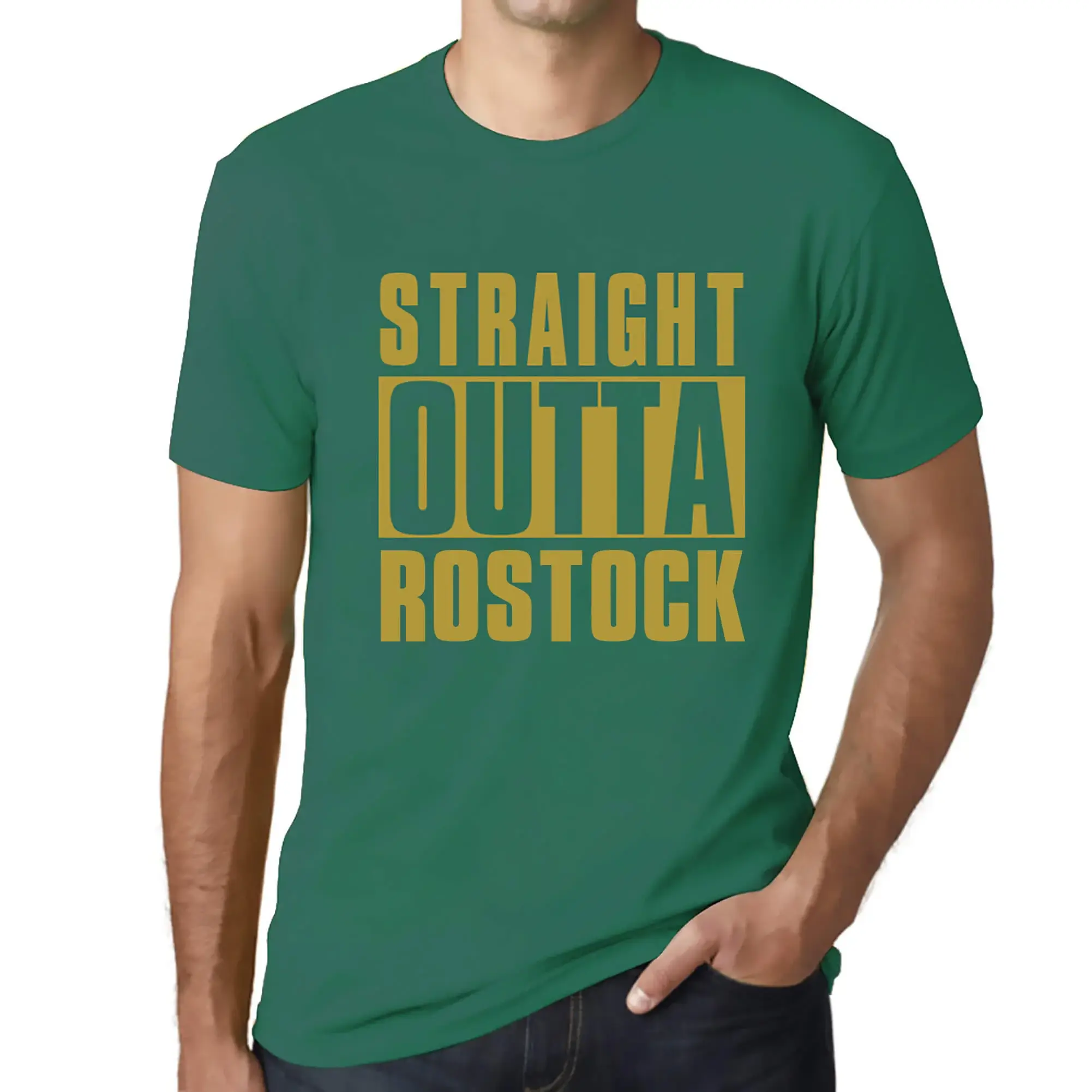 Herren Grafik T-Shirt Straight Outta Rostock umweltfreundlich limitierte Auflage - Bild 71 von 252