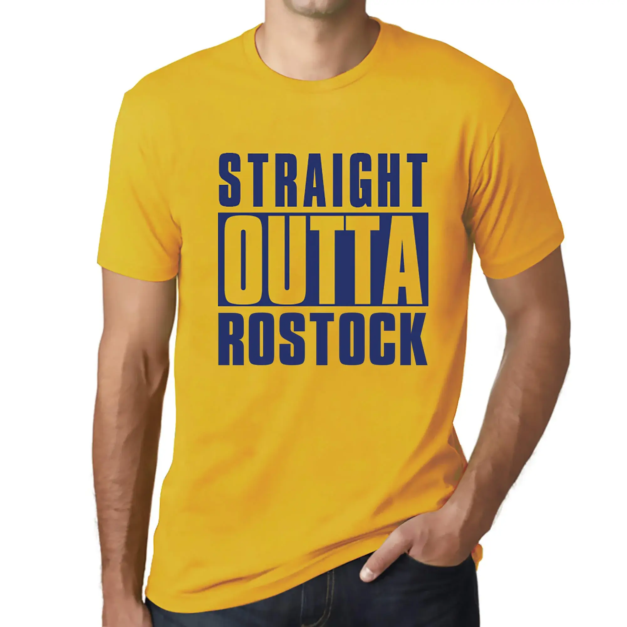Herren Grafik T-Shirt Straight Outta Rostock umweltfreundlich limitierte Auflage - Bild 239 von 252