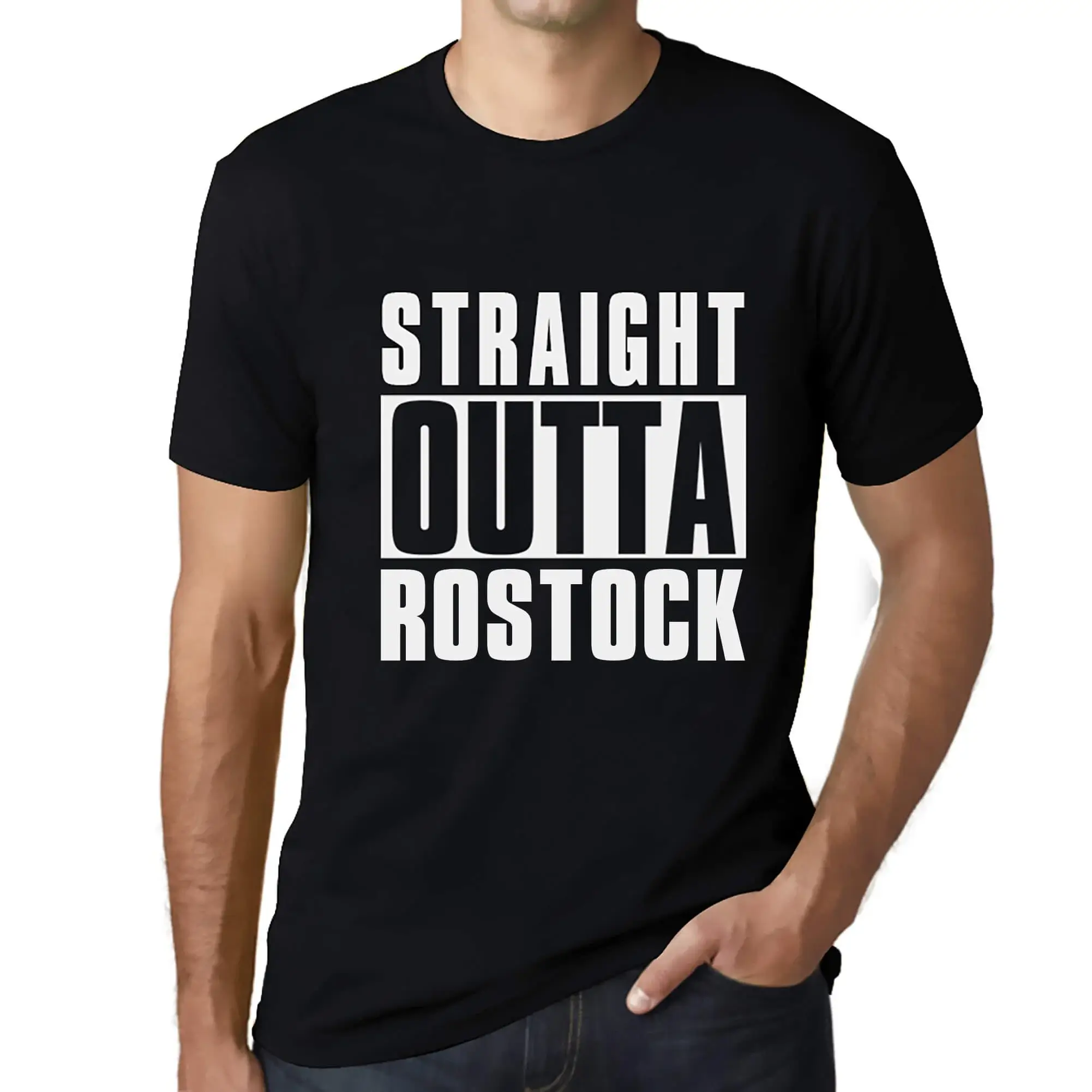 Herren Grafik T-Shirt Straight Outta Rostock umweltfreundlich limitierte Auflage - Bild 50 von 252
