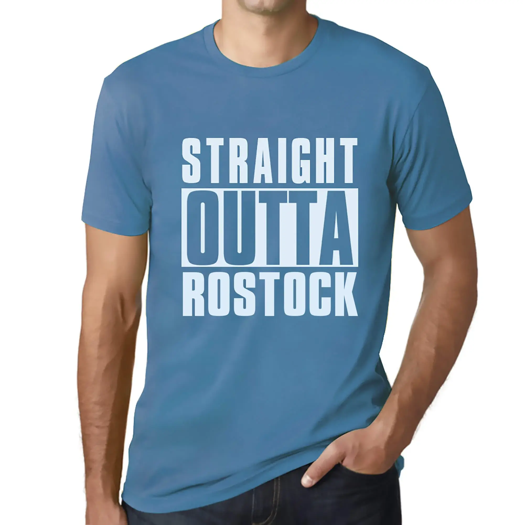 Herren Grafik T-Shirt Straight Outta Rostock umweltfreundlich limitierte Auflage - Bild 1 von 252
