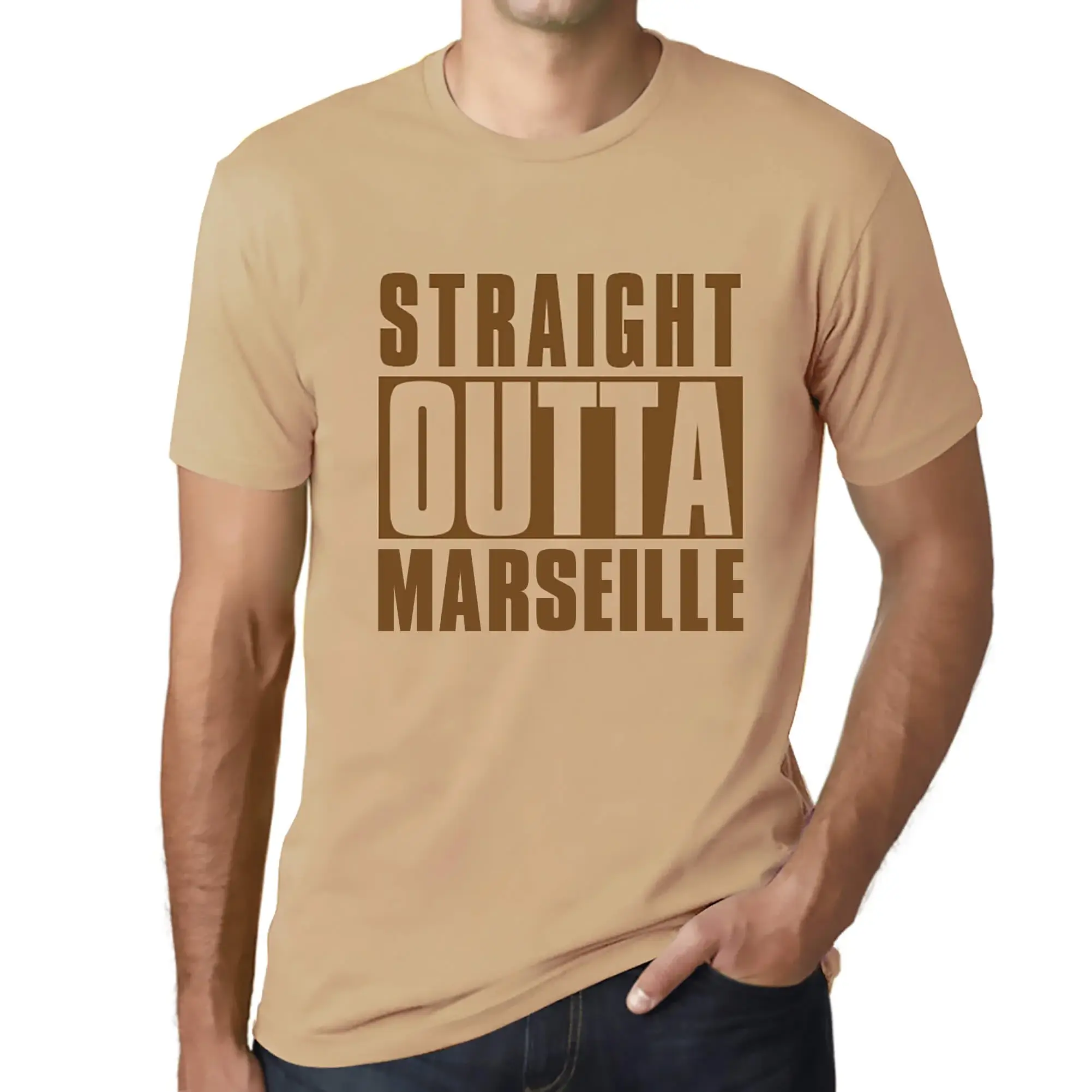 Men's Graphic T-Shirt Straight Outta Marseille Eco-Friendly Limited Edition - Picture 211 of 252