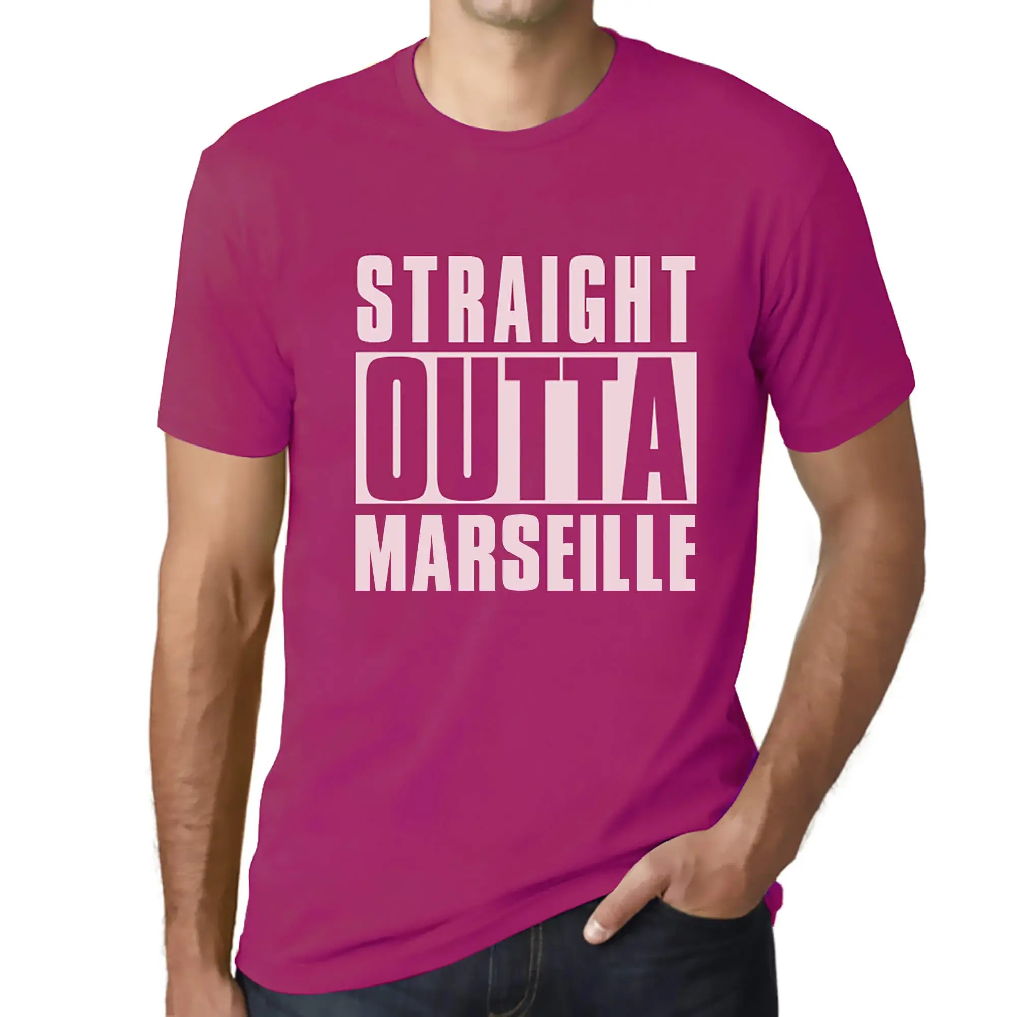 Men's Graphic T-Shirt Straight Outta Marseille Eco-Friendly Limited Edition - Picture 85 of 252