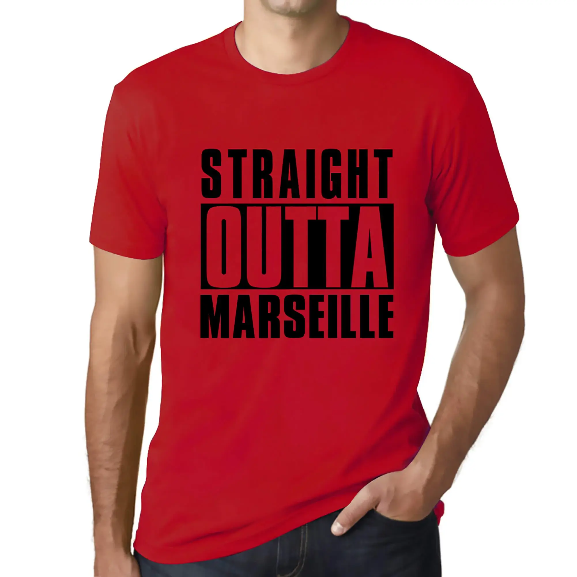 Men's Graphic T-Shirt Straight Outta Marseille Eco-Friendly Limited Edition - Picture 197 of 252