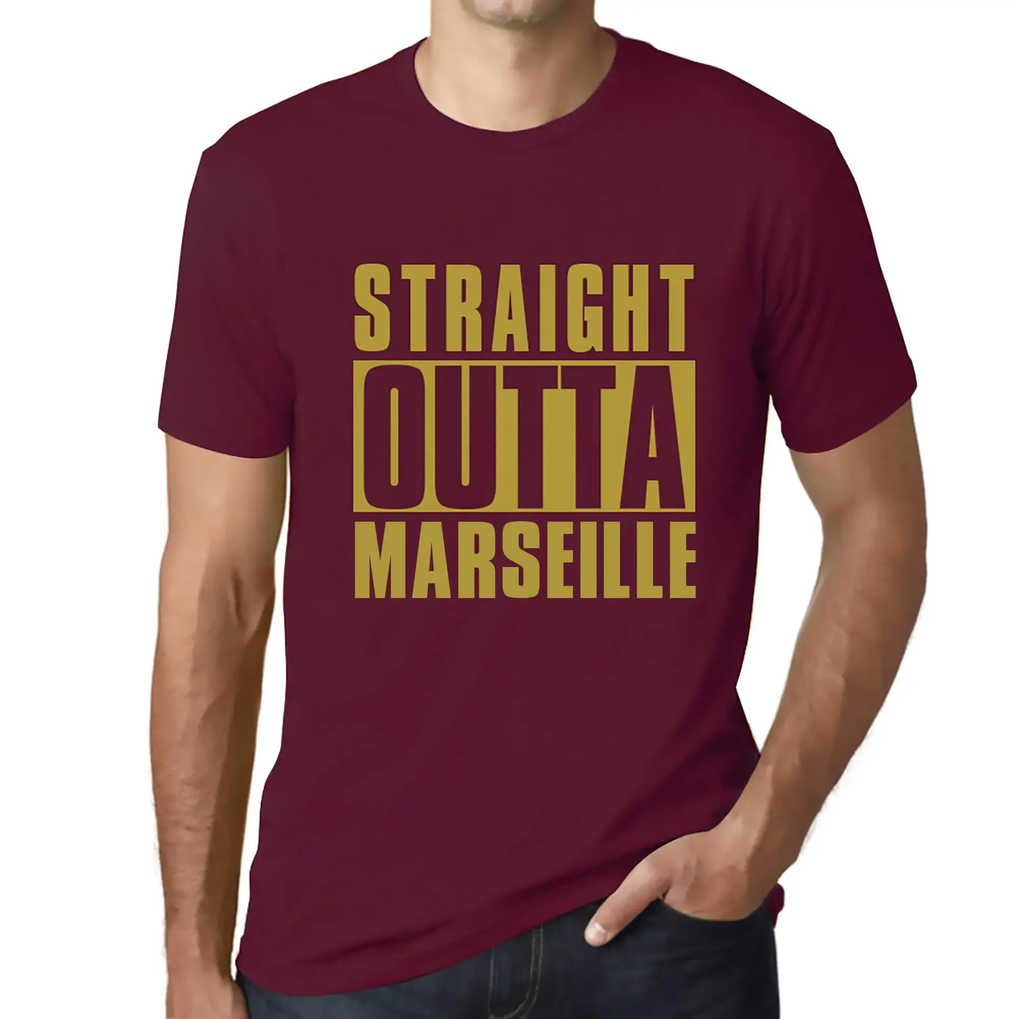 Men's Graphic T-Shirt Straight Outta Marseille Eco-Friendly Limited Edition - Picture 22 of 252
