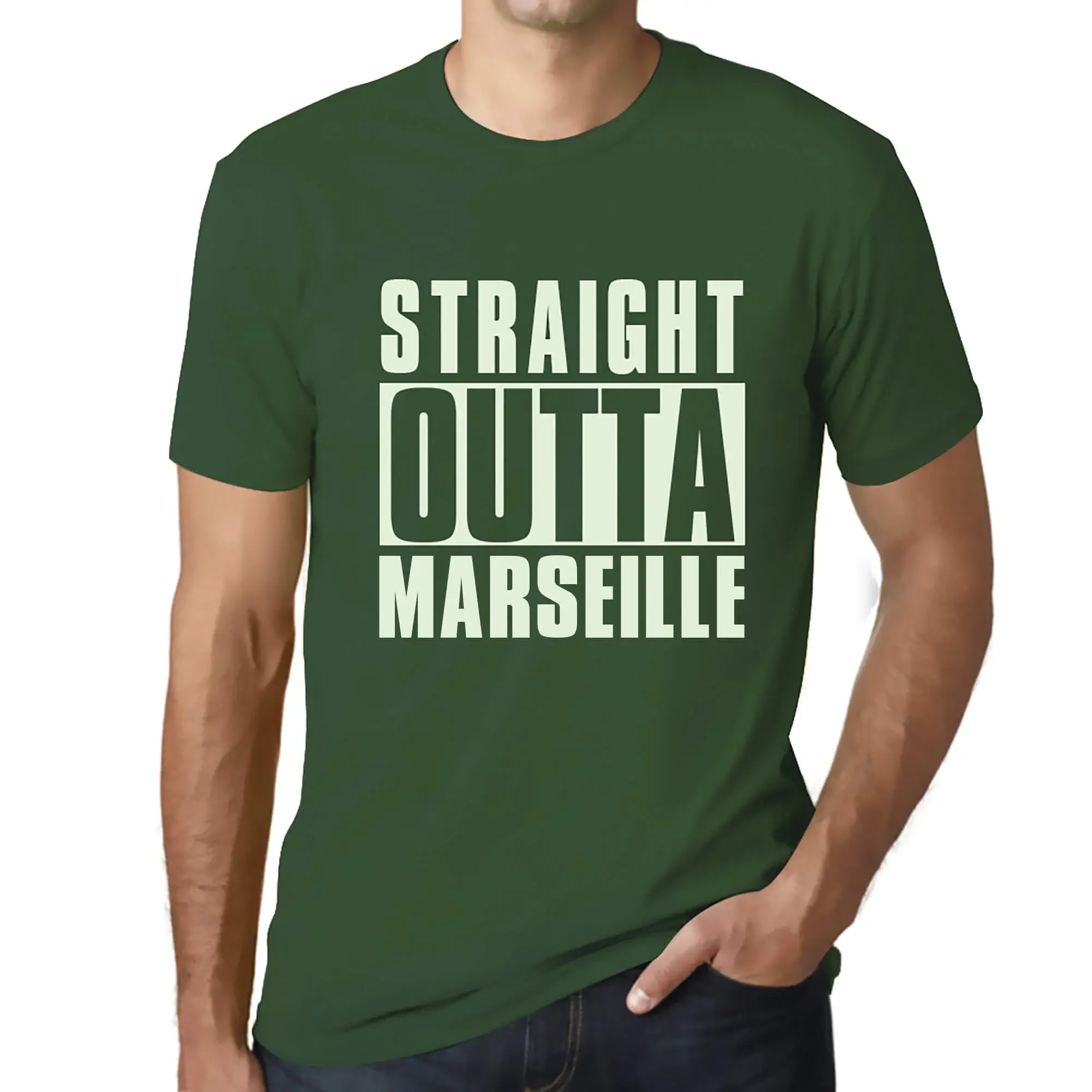 Men's Graphic T-Shirt Straight Outta Marseille Eco-Friendly Limited Edition - Picture 15 of 252