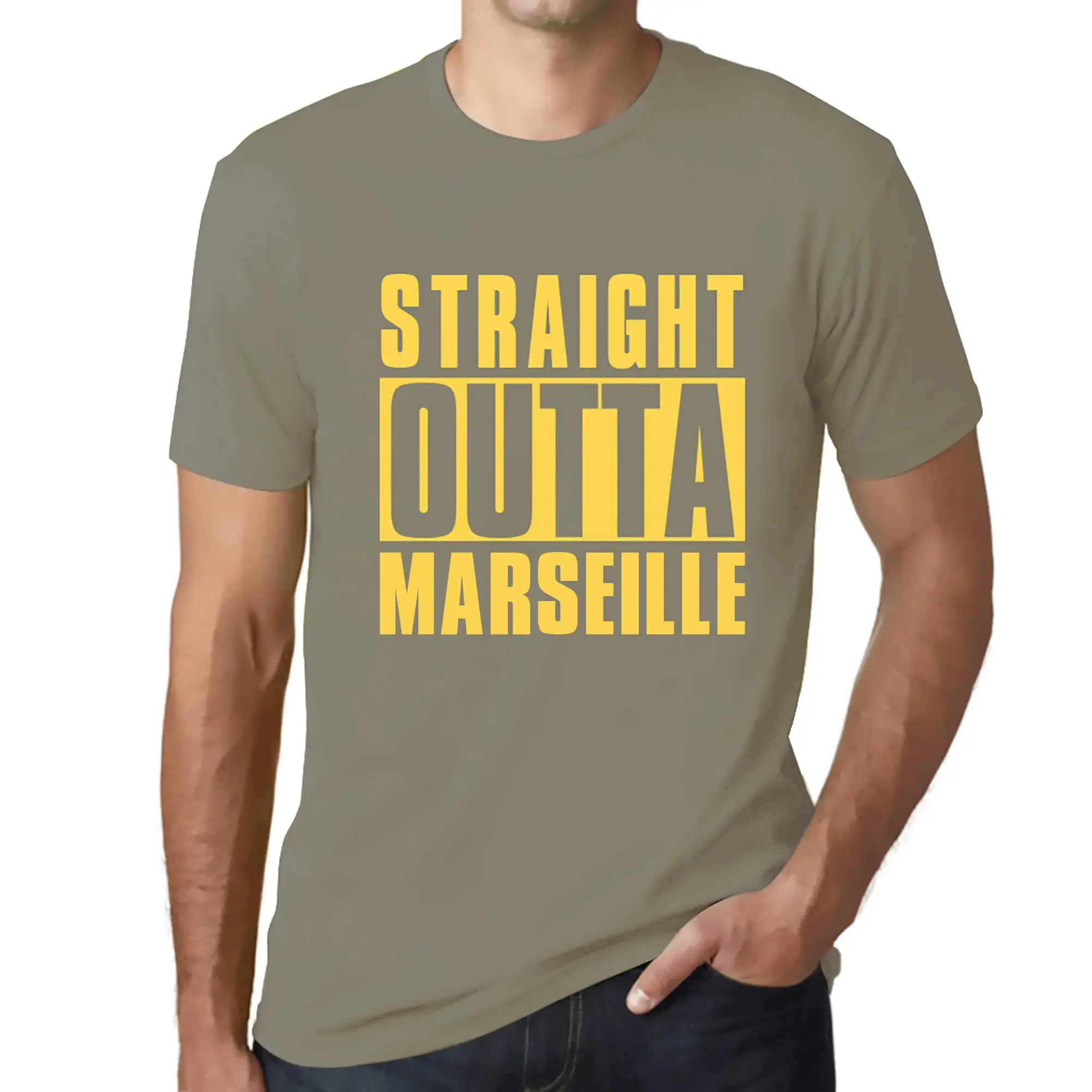 Men's Graphic T-Shirt Straight Outta Marseille Eco-Friendly Limited Edition - Picture 106 of 252