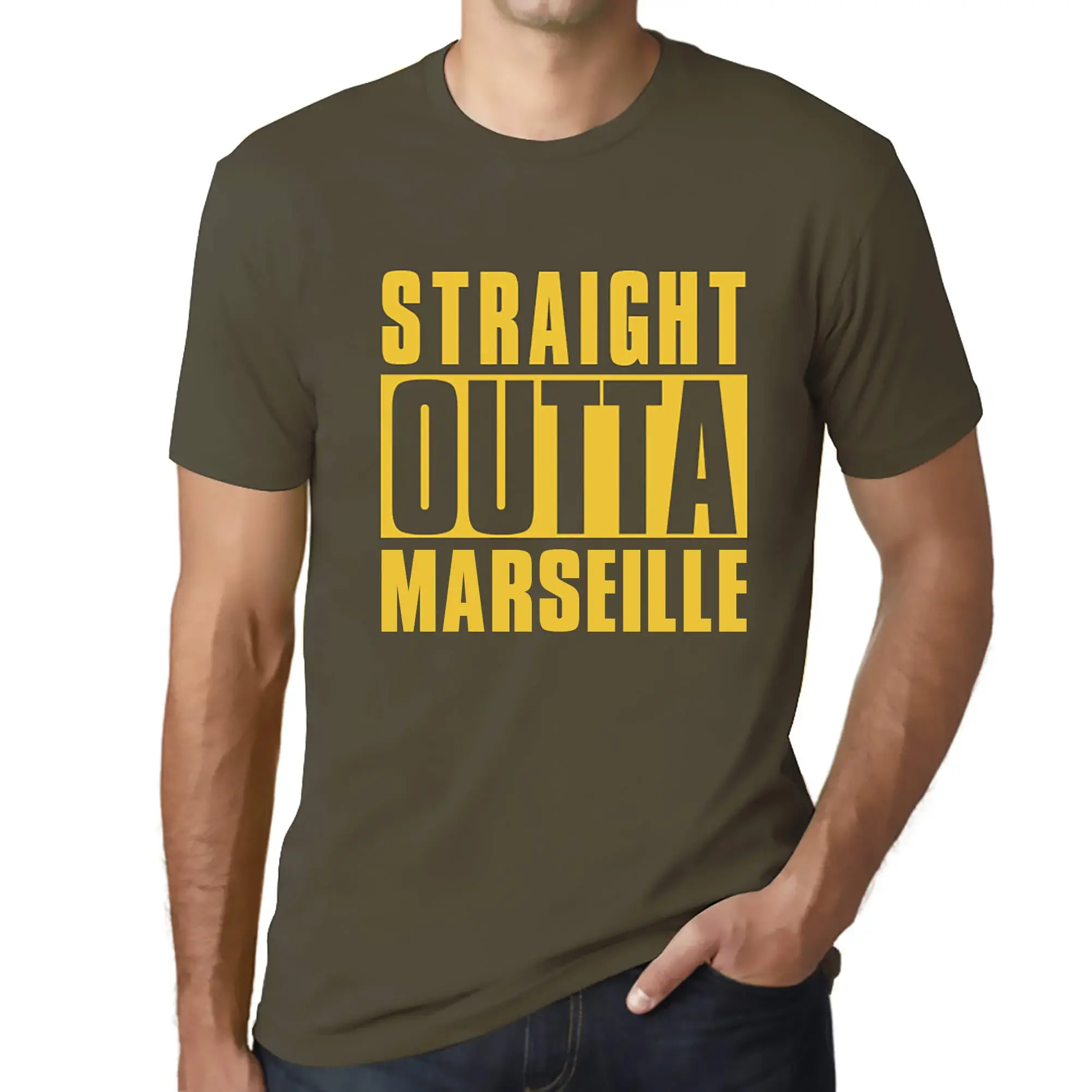 Men's Graphic T-Shirt Straight Outta Marseille Eco-Friendly Limited Edition - Picture 148 of 252