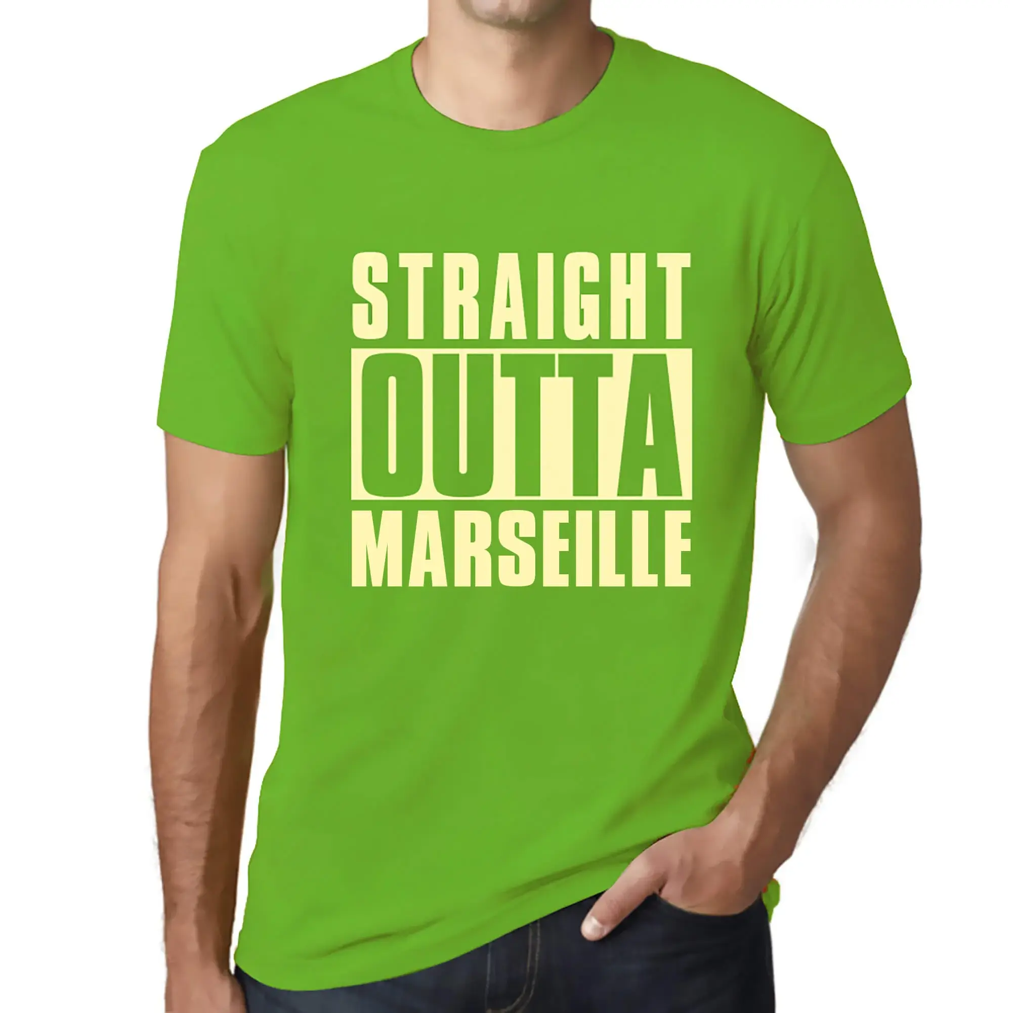 Men's Graphic T-Shirt Straight Outta Marseille Eco-Friendly Limited Edition - Picture 134 of 252