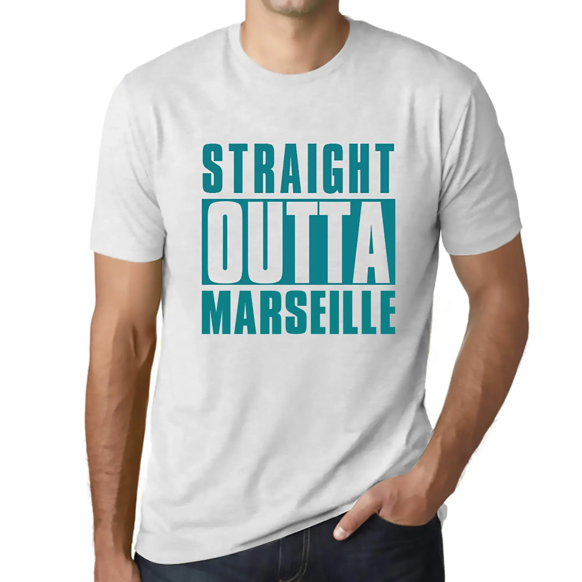 Men's Graphic T-Shirt Straight Outta Marseille Eco-Friendly Limited Edition - Picture 232 of 252