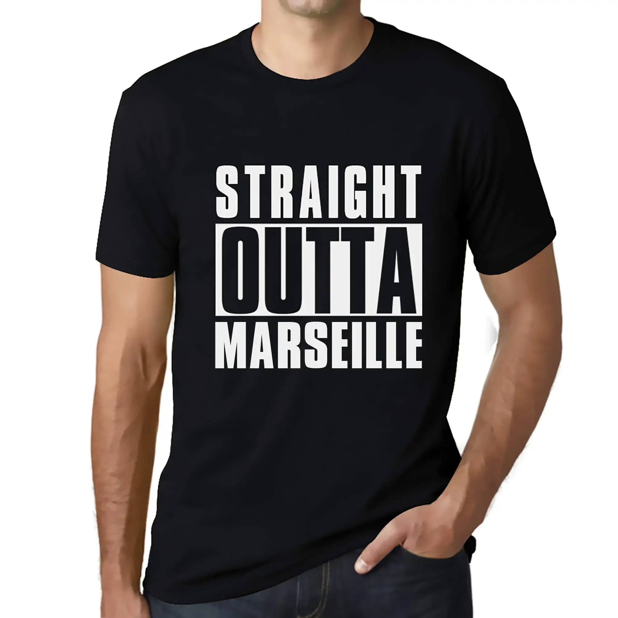 Men's Graphic T-Shirt Straight Outta Marseille Eco-Friendly Limited Edition - Picture 50 of 252