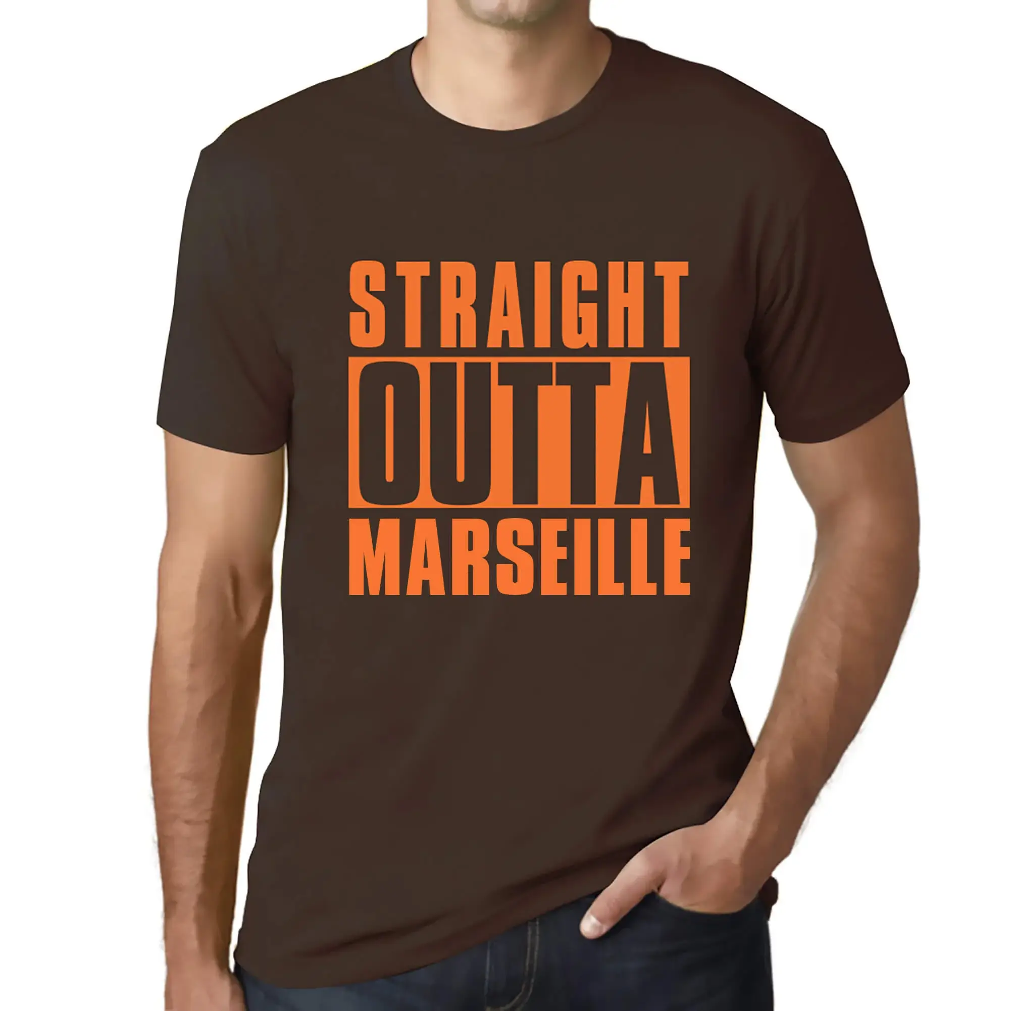 Men's Graphic T-Shirt Straight Outta Marseille Eco-Friendly Limited Edition - Picture 29 of 252