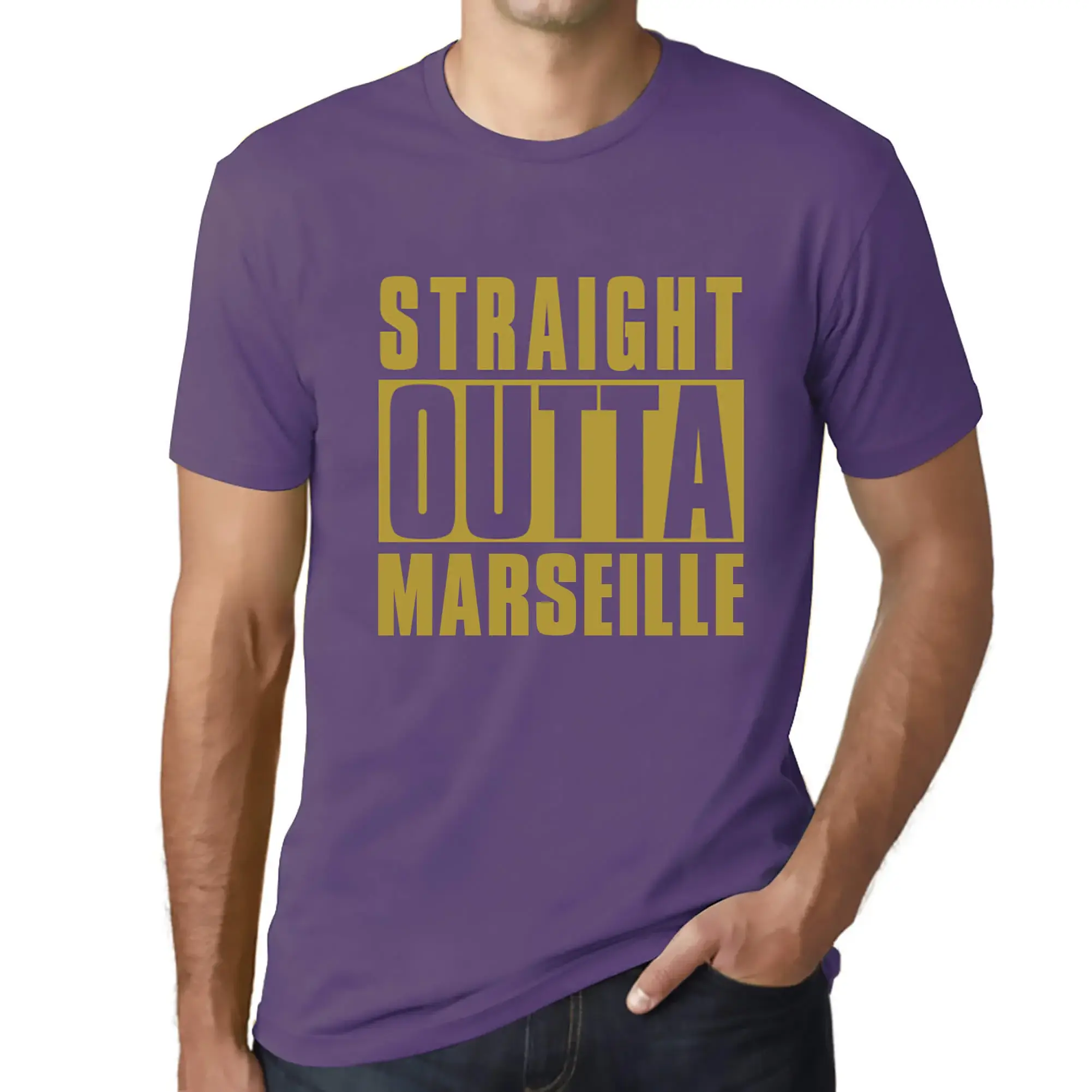 Men's Graphic T-Shirt Straight Outta Marseille Eco-Friendly Limited Edition - Picture 127 of 252
