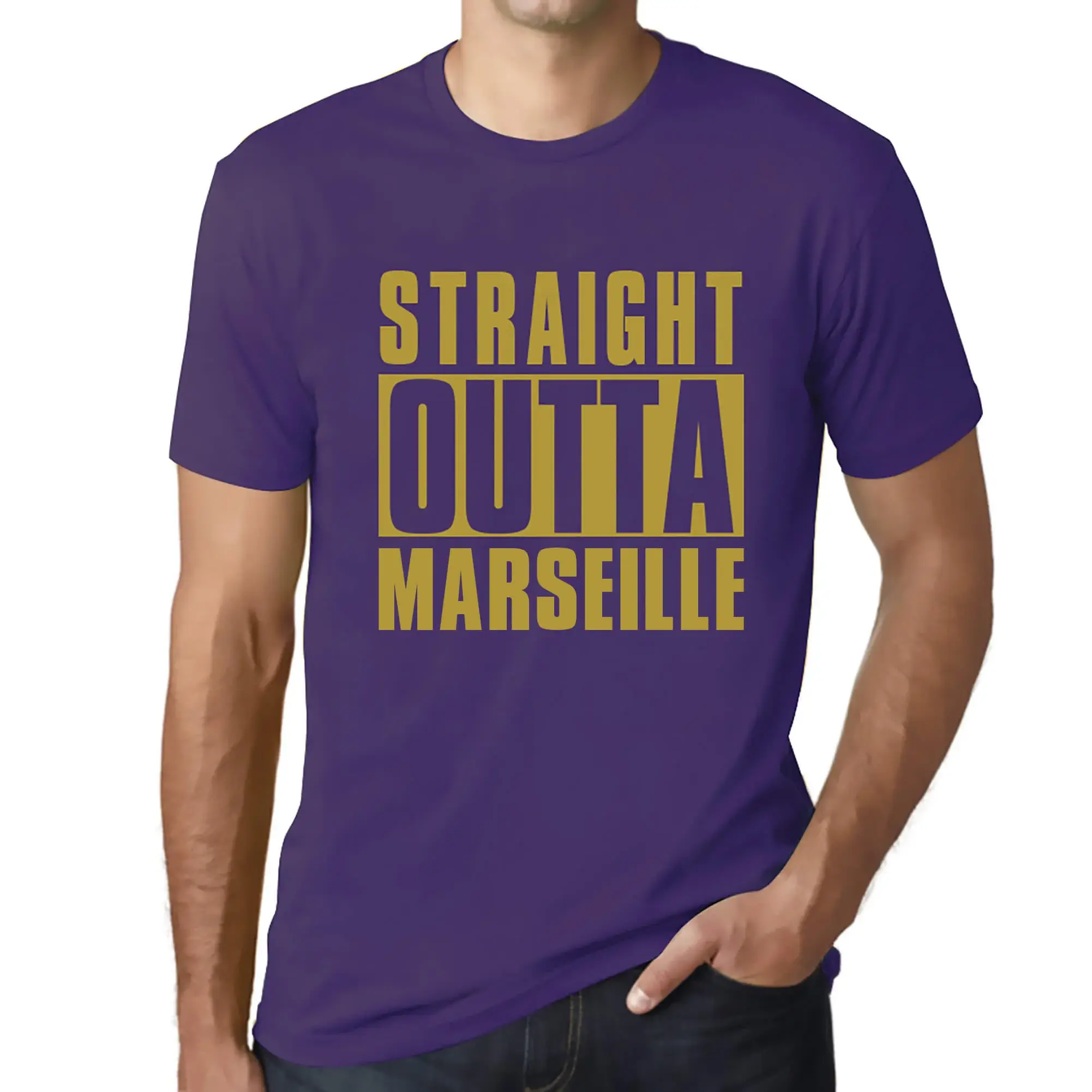 Men's Graphic T-Shirt Straight Outta Marseille Eco-Friendly Limited Edition - Picture 36 of 252