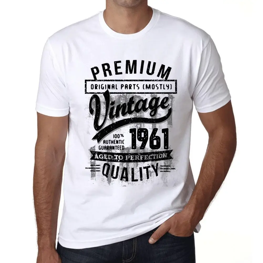 Fruit Of The Loom Maglietta Compleanno 1961 – Uomo, Girocollo, 100% Cotone – Colore Blu Royal, Taglia XXL