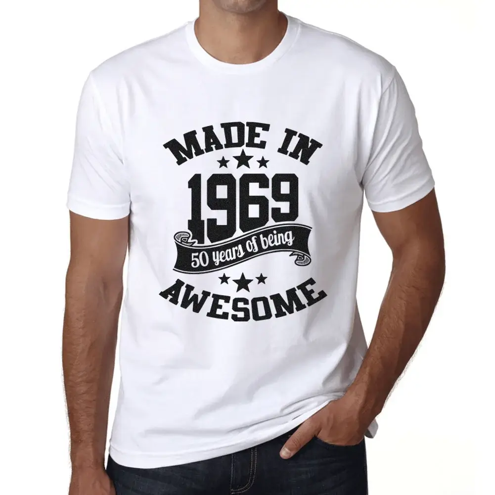 T-shirt Uomo Ultrabasic 'Original Parts 1969' | Maglia 100% Cotone 55 Anni | Regalo 55° Compleanno Vintage | Stampa Grafica Anni '60