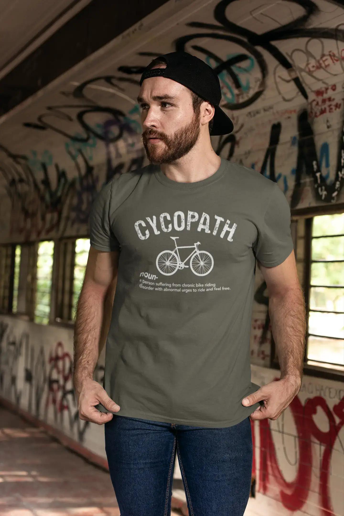 Men's Graphic T-Shirt Cycopath Cycling Theme Eco-Friendly Limited Edition