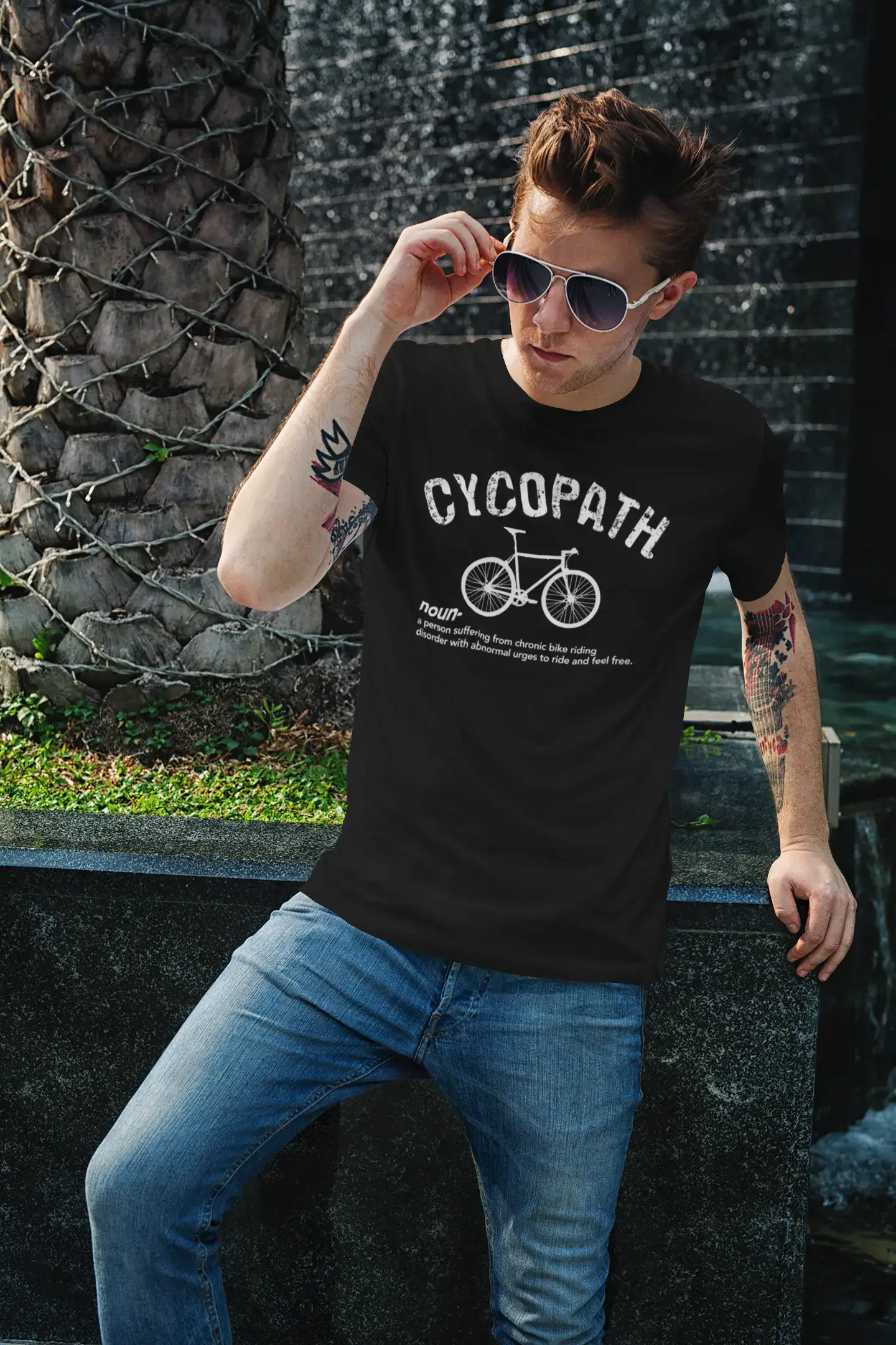 Men's Graphic T-Shirt Cycopath Cycling Theme Eco-Friendly Limited Edition