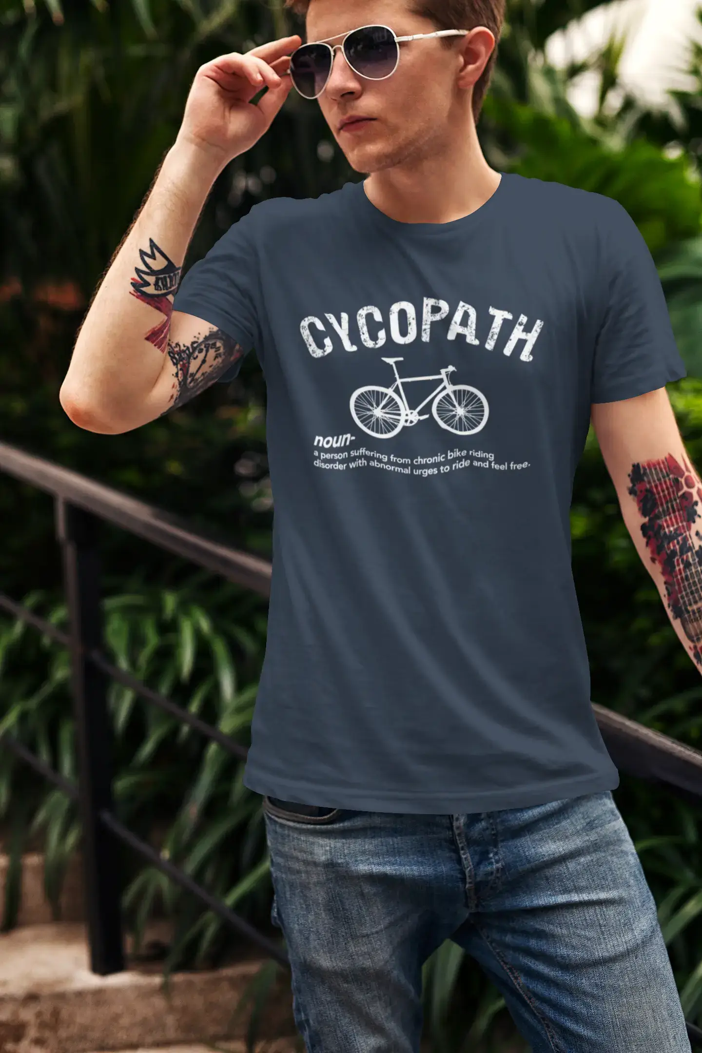 Men's Graphic T-Shirt Cycopath Cycling Theme Eco-Friendly Limited Edition